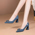 Elegant Pointed Toe Mary Janes with Patent Leather Buckle and Comfortable Middle Heel for Women